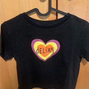 dELiA*s Black Tee with Heart Design
